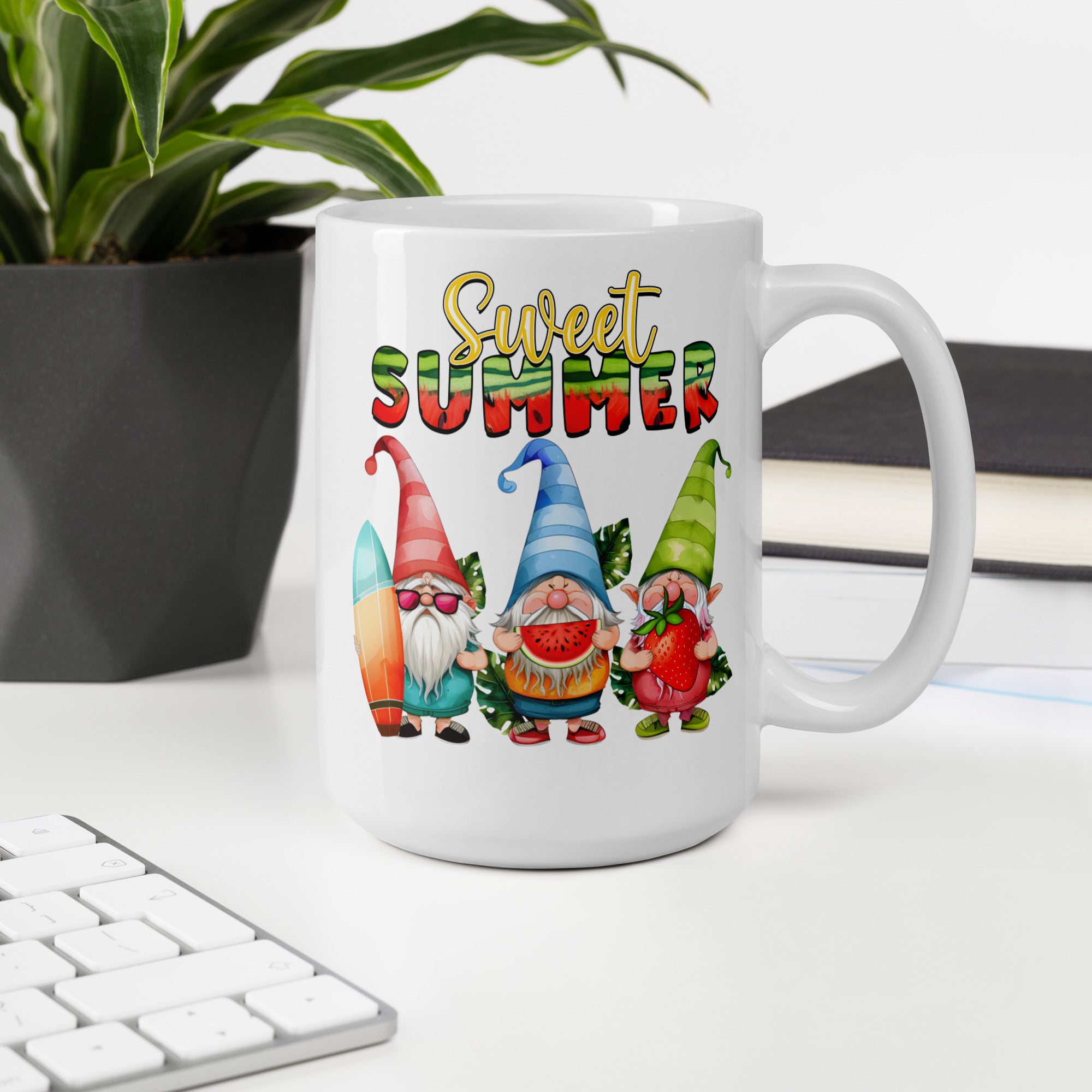 White glossy mug