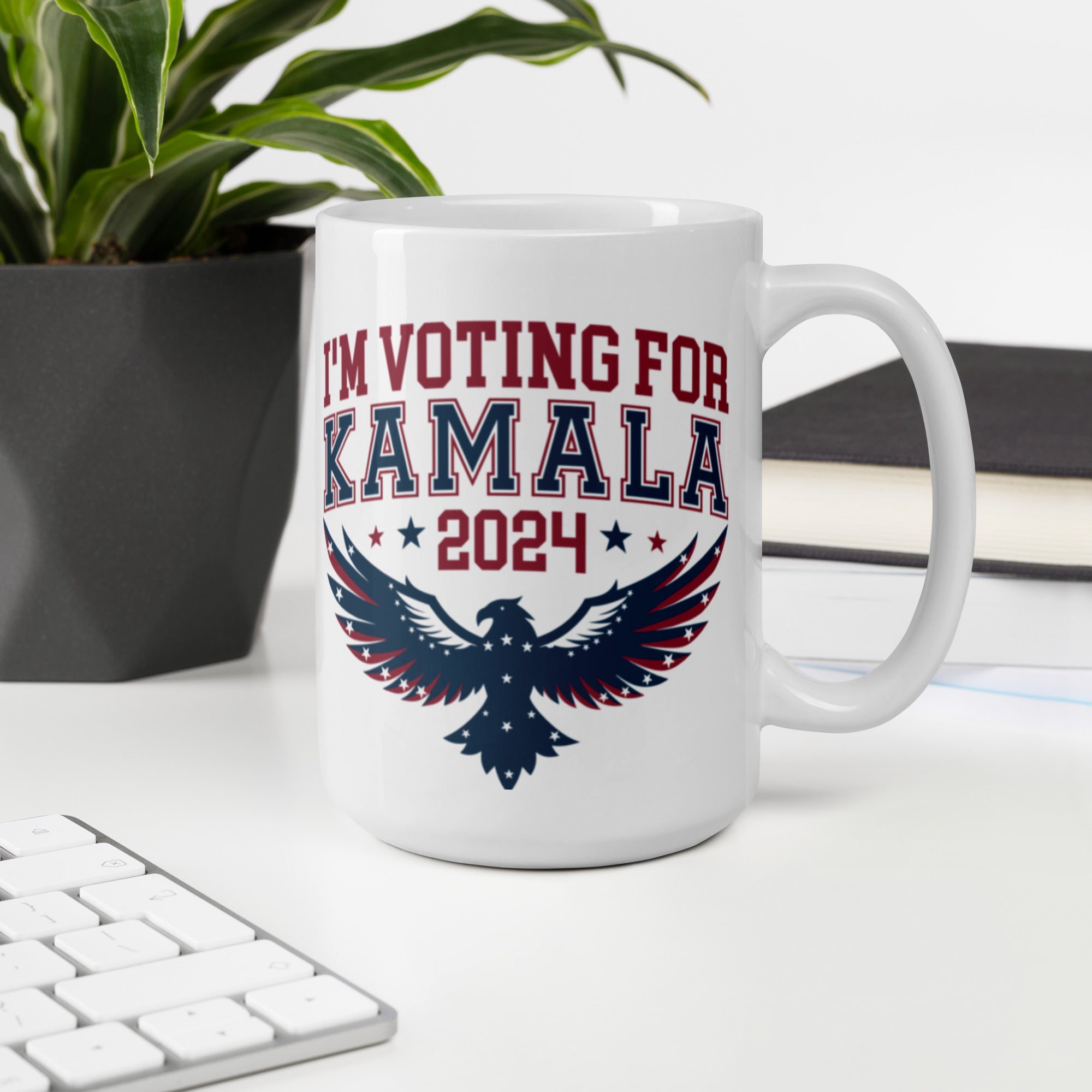 White glossy mug, Harris/Walz 2024