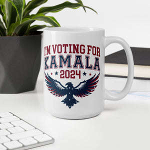 White glossy mug, Harris/Walz 2024