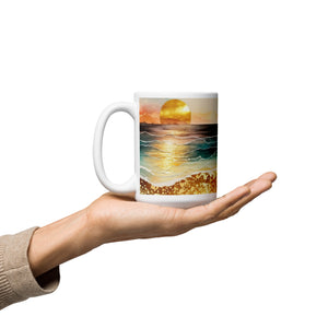 White glossy mug, coffee cup, tea, gift