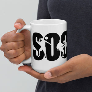 White glossy mug, SOCCER Mug, Coffee Cup, Tea, Gift for Her, Gift