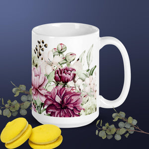 White glossy mug, Coffee Cup, Gift for Mom,