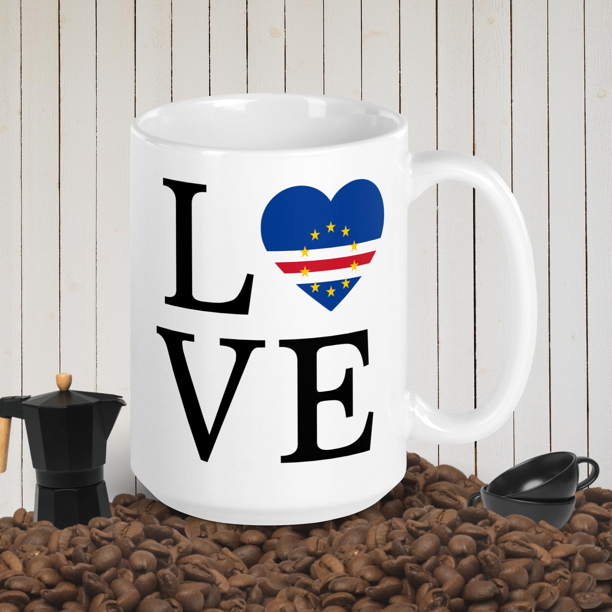 Coffee Cup, White glossy mug, Cape Verde Coffee Cup
