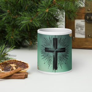 White glossy mug- Christmas Cup, 11-15-20 Oz