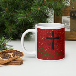 White glossy mug- Christmas Coffee Cup- 11-15-20 OZ