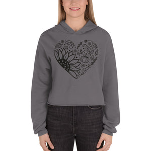 Crop Hoodie, Fall Heart Hoodie, Unisex, Gift,