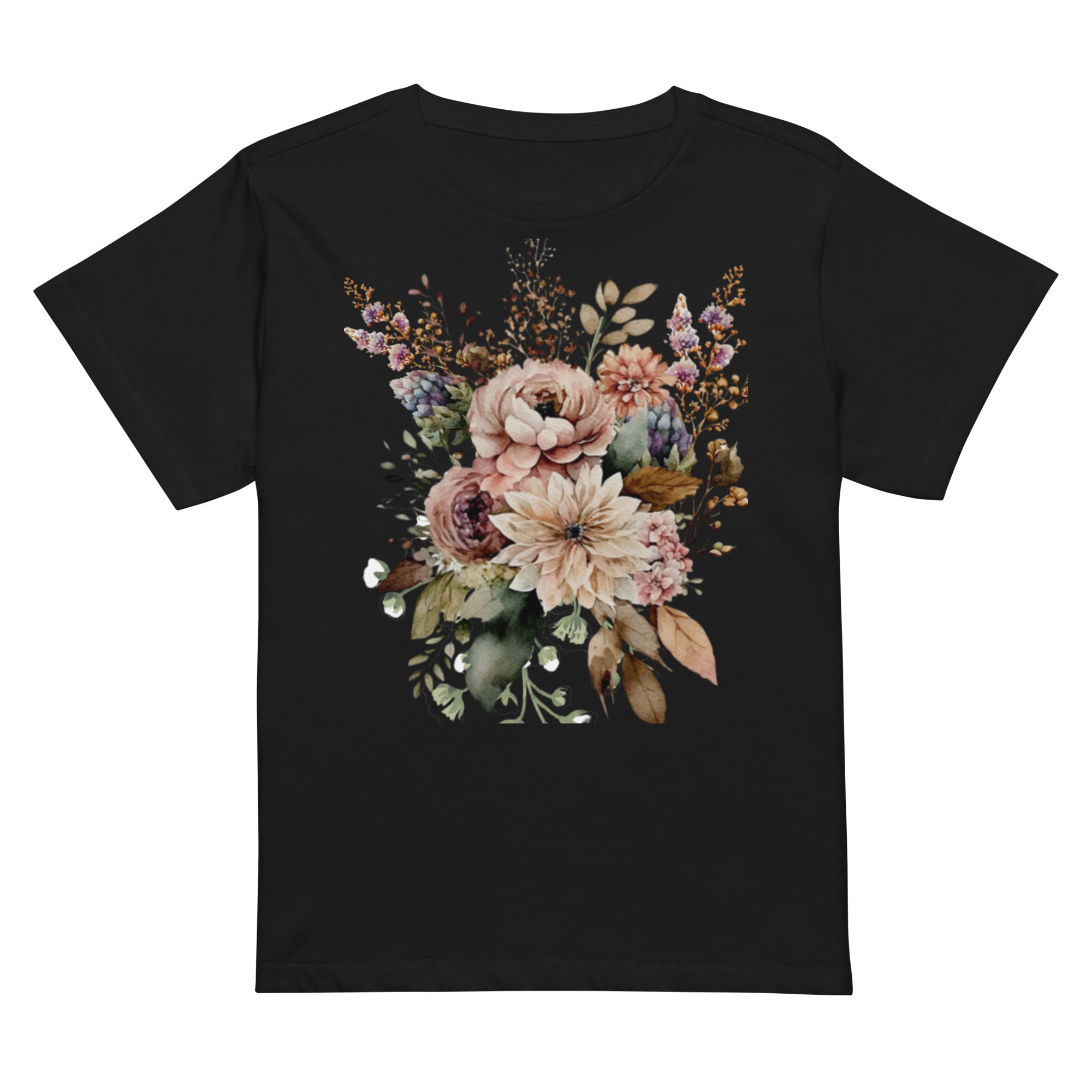 T Shirt, Women’s high-waisted t-shirt, Flower T Shirt, Evening Wear, Casual T Shirt, Gift