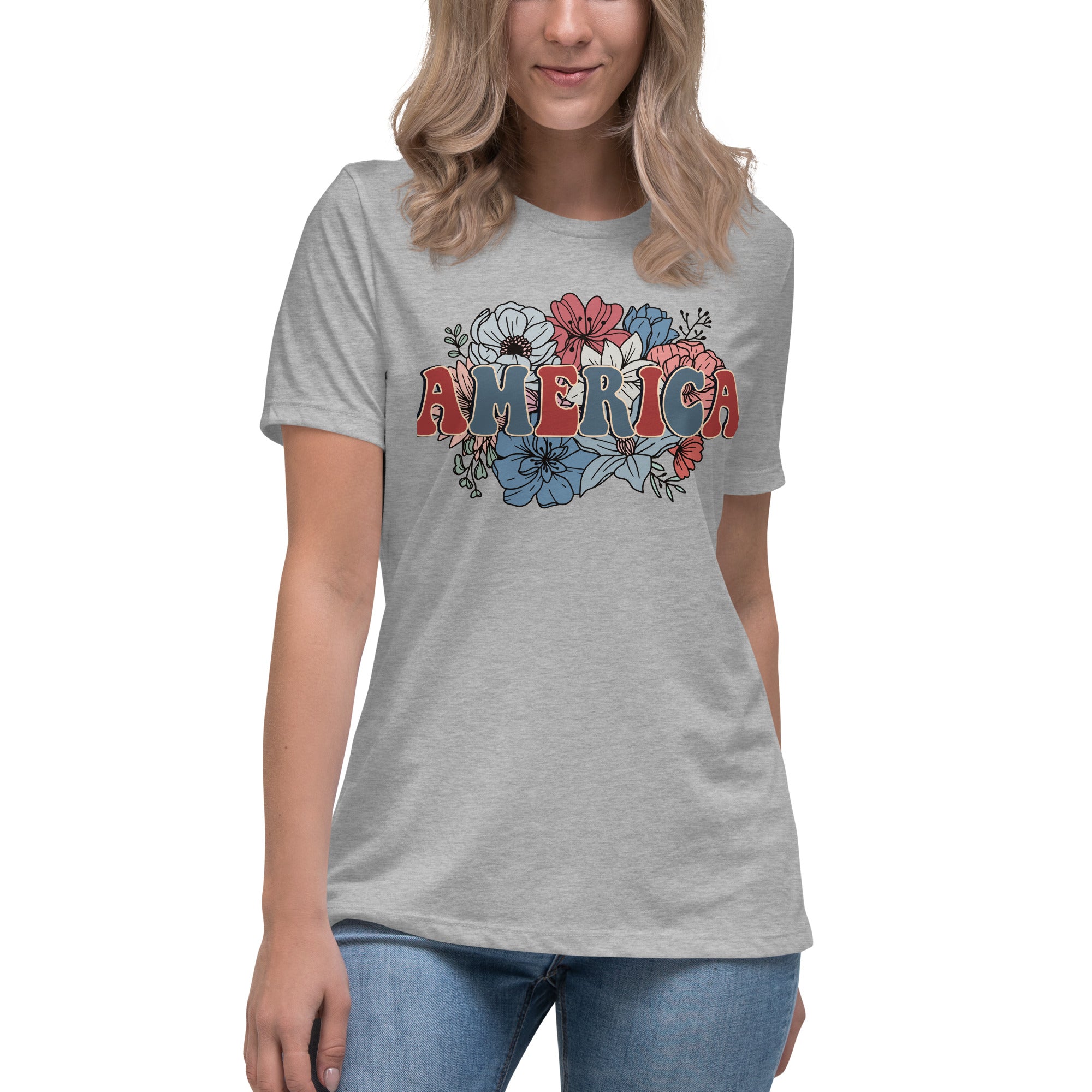 Women's Relaxed T-Shirt Patriotic T Shirt, Playful, Gift for Her,