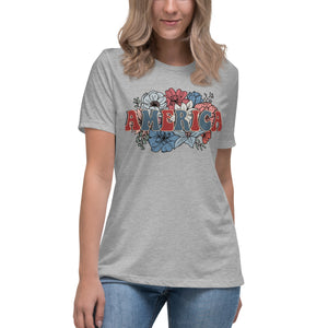 Women's Relaxed T-Shirt Patriotic T Shirt, Playful, Gift for Her,