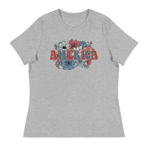 Women's Relaxed T-Shirt Patriotic T Shirt, Playful, Gift for Her,