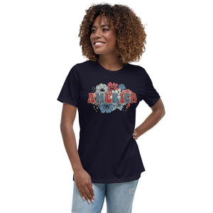 Women's Relaxed T-Shirt Patriotic T Shirt, Playful, Gift for Her,