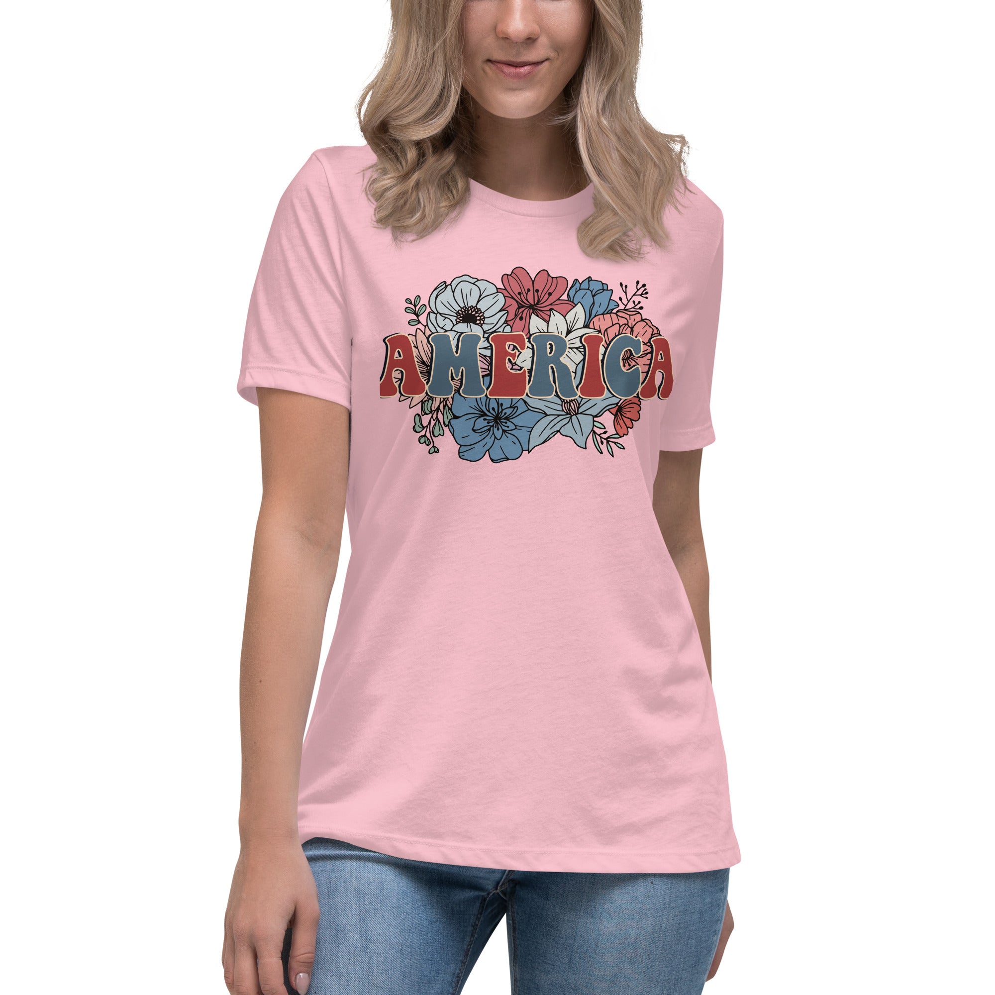Women's Relaxed T-Shirt Patriotic T Shirt, Playful, Gift for Her,