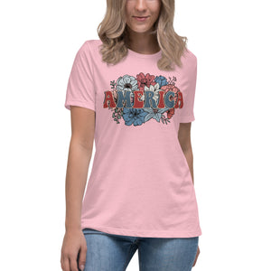 Women's Relaxed T-Shirt Patriotic T Shirt, Playful, Gift for Her,