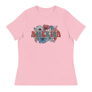 Women's Relaxed T-Shirt Patriotic T Shirt, Playful, Gift for Her,