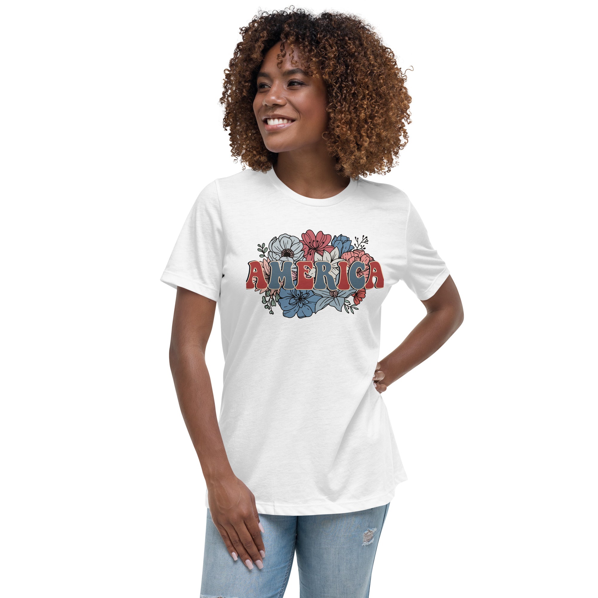 Women's Relaxed T-Shirt Patriotic T Shirt, Playful, Gift for Her,