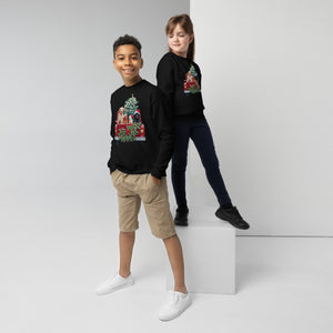 Youth crewneck sweatshirt, Kids Crewneck Xmas Dog Crewneck