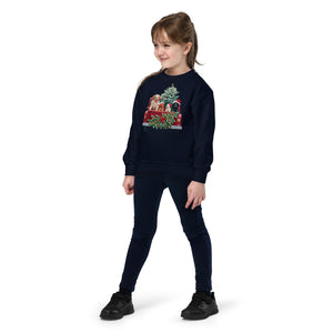 Youth crewneck sweatshirt, Kids Crewneck Xmas Dog Crewneck