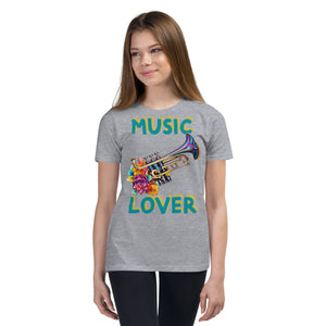 Youth Short Sleeve T-Shirt. Music Lover T Shirt, Back to School, Kids,