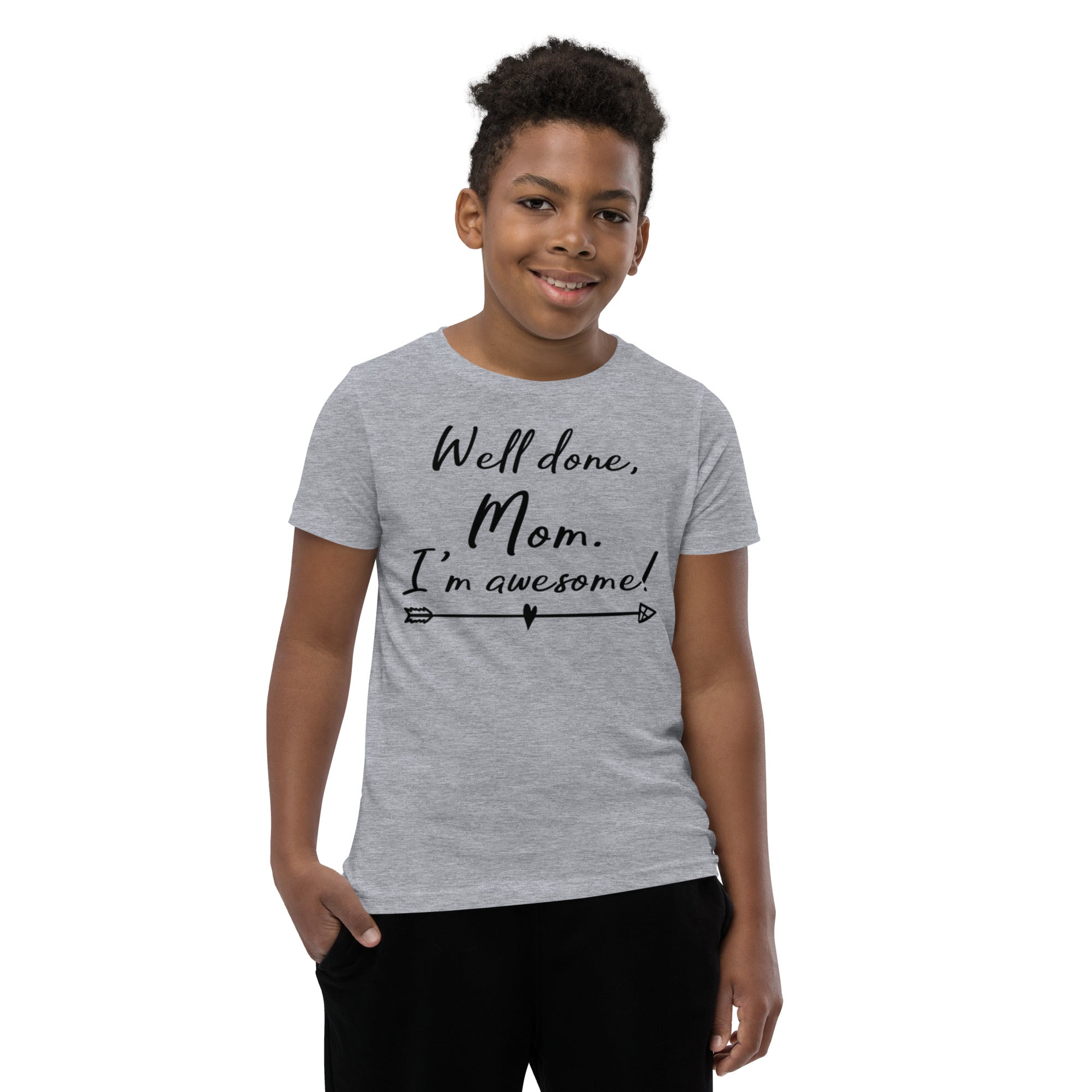 Youth Short Sleeve T-Shirt, Well Done Mom, Back to School, Play T shirt gift