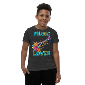 Youth Short Sleeve T-Shirt. Music Lover T Shirt, Back to School, S to XL