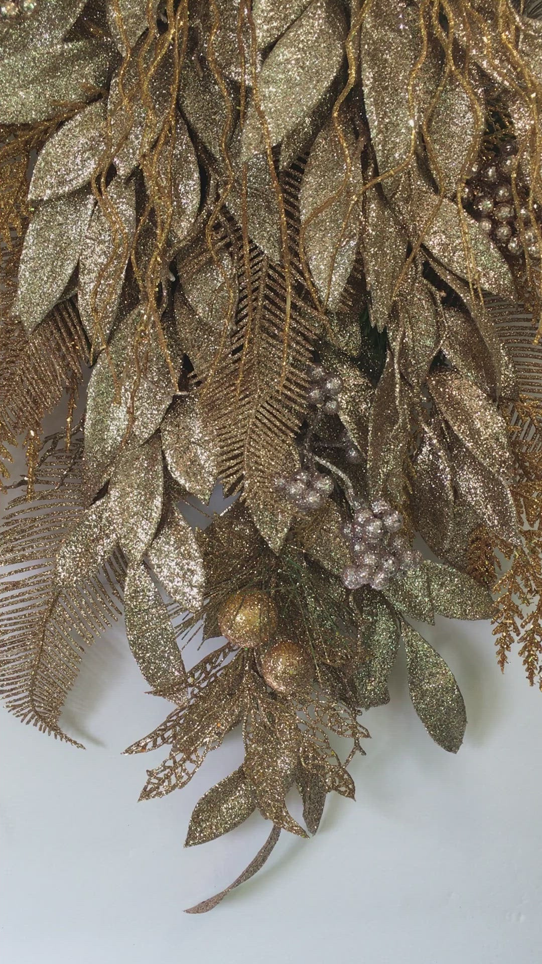 "Golden Whispers: 40"L x 20"W Shimmering Grapevine Swag