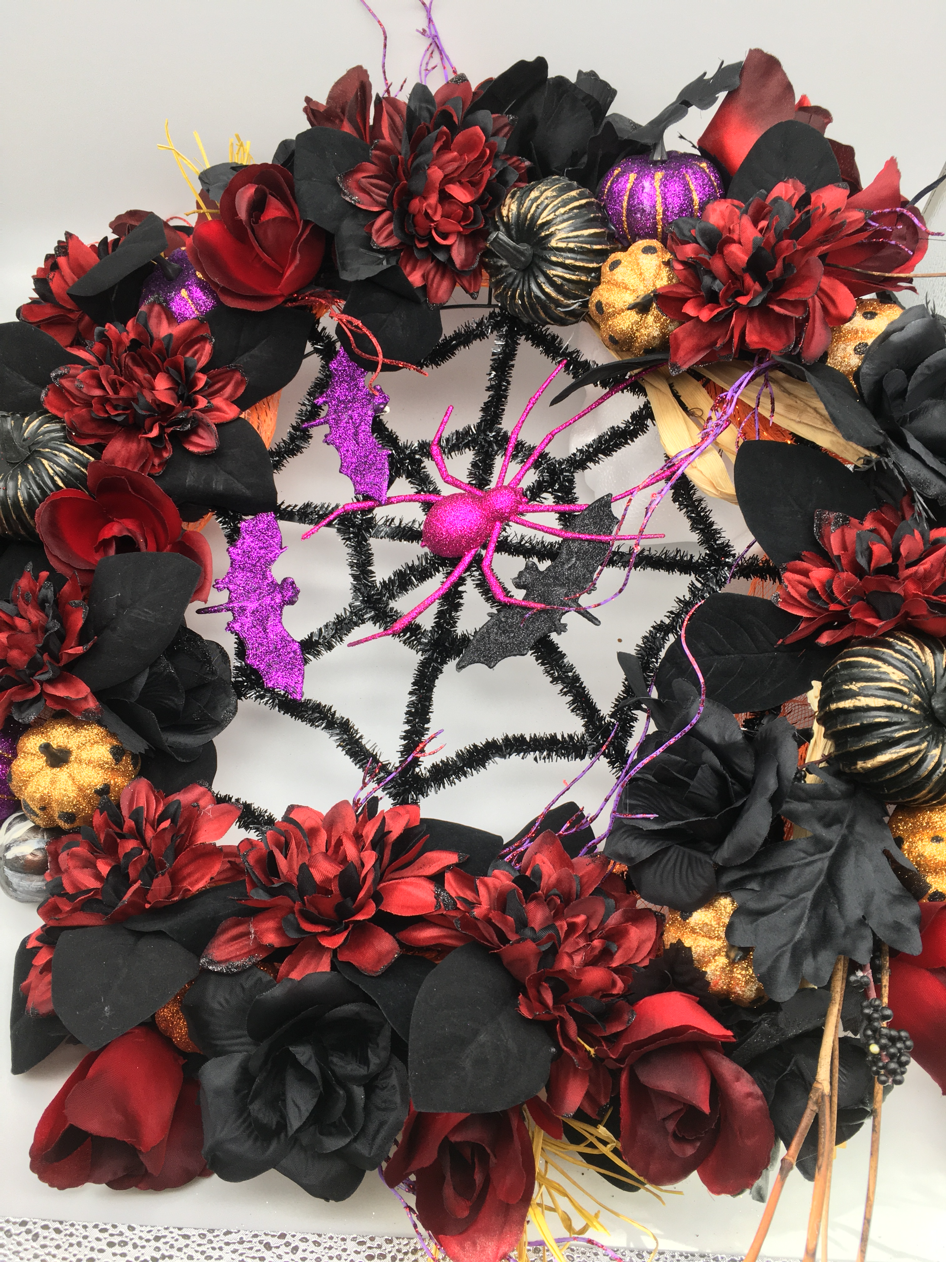 Halloween Spider Web Wreath 24"