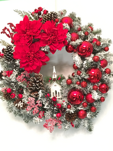 Going To Church Christmas Wreath 26"