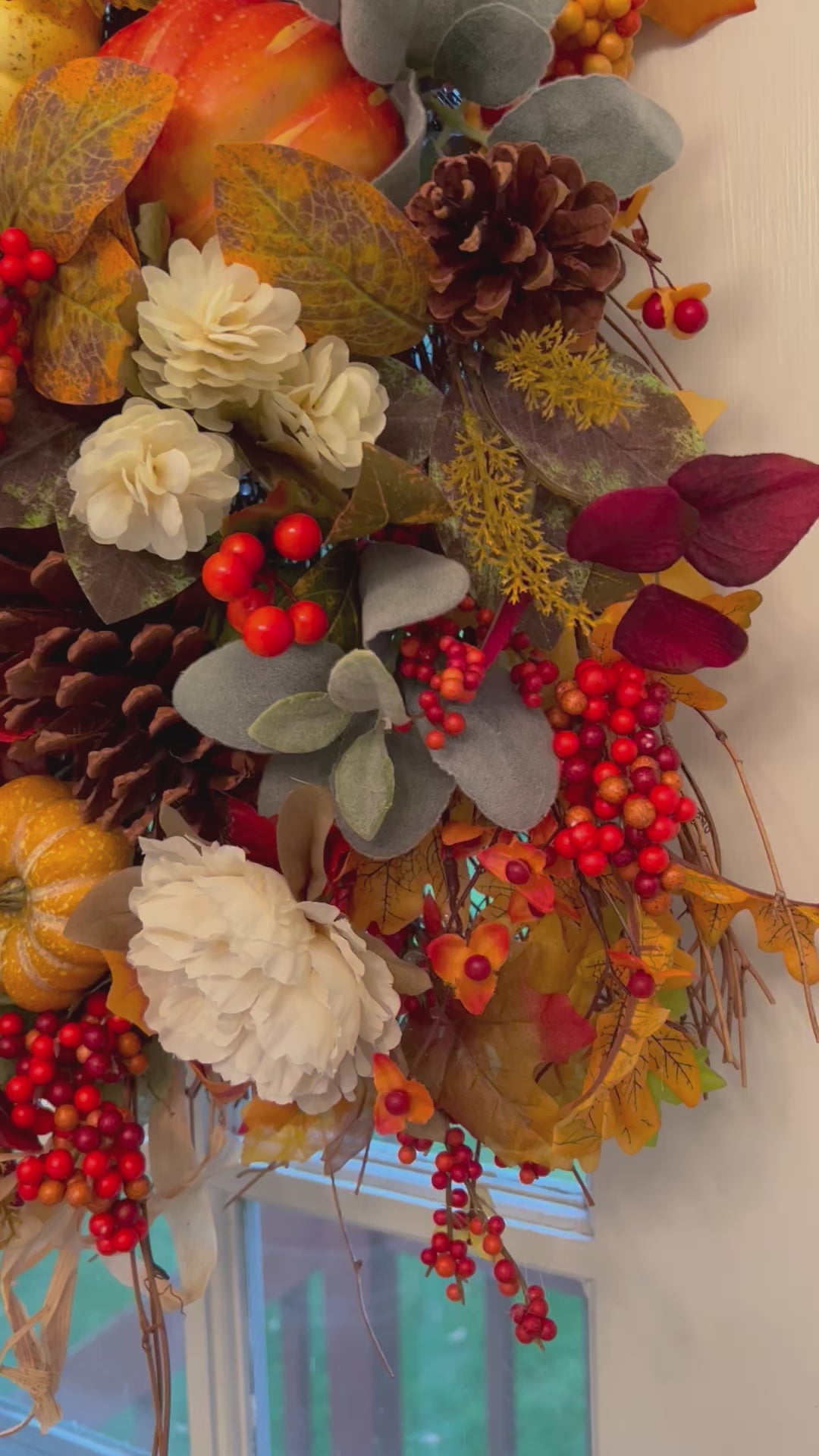 Fall Harvest Swag-  Front door Swag- 30" L X 15" W