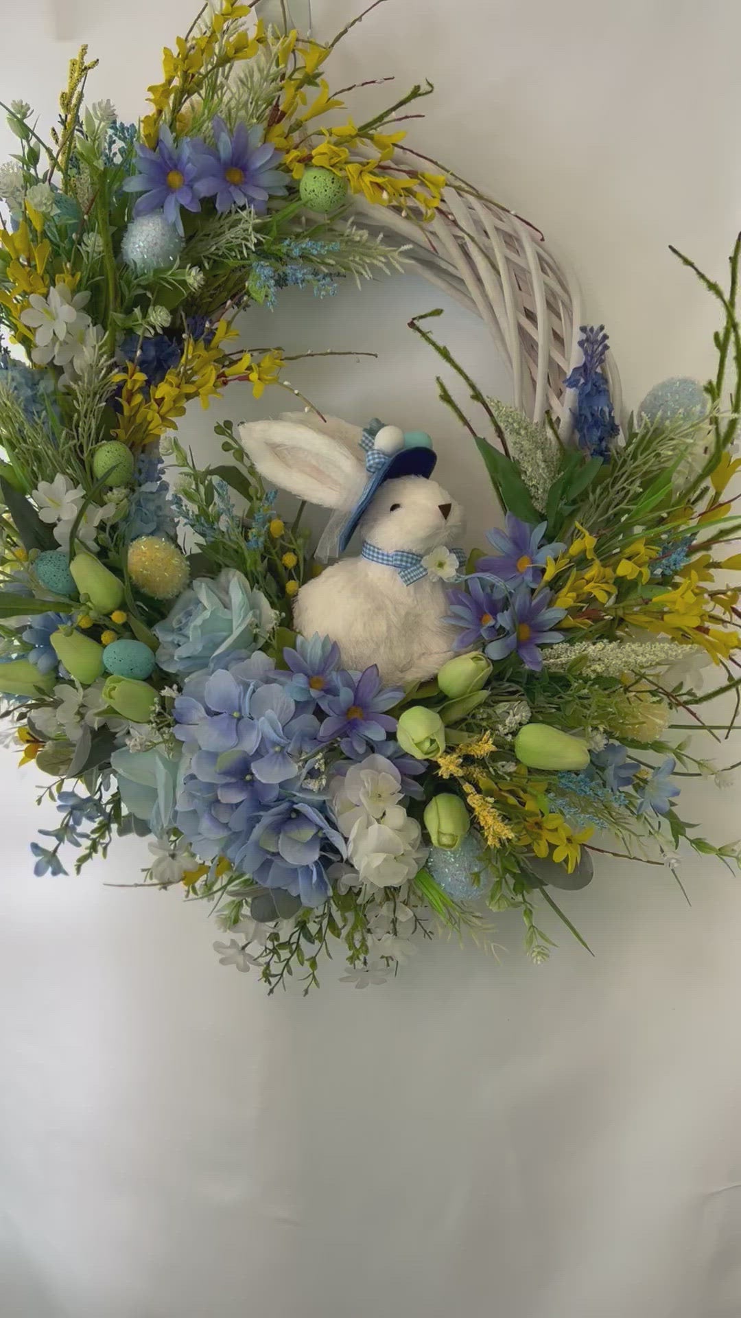 Mr. Bunny & Floral Wreath, Springtime/Summer Wreath 27"