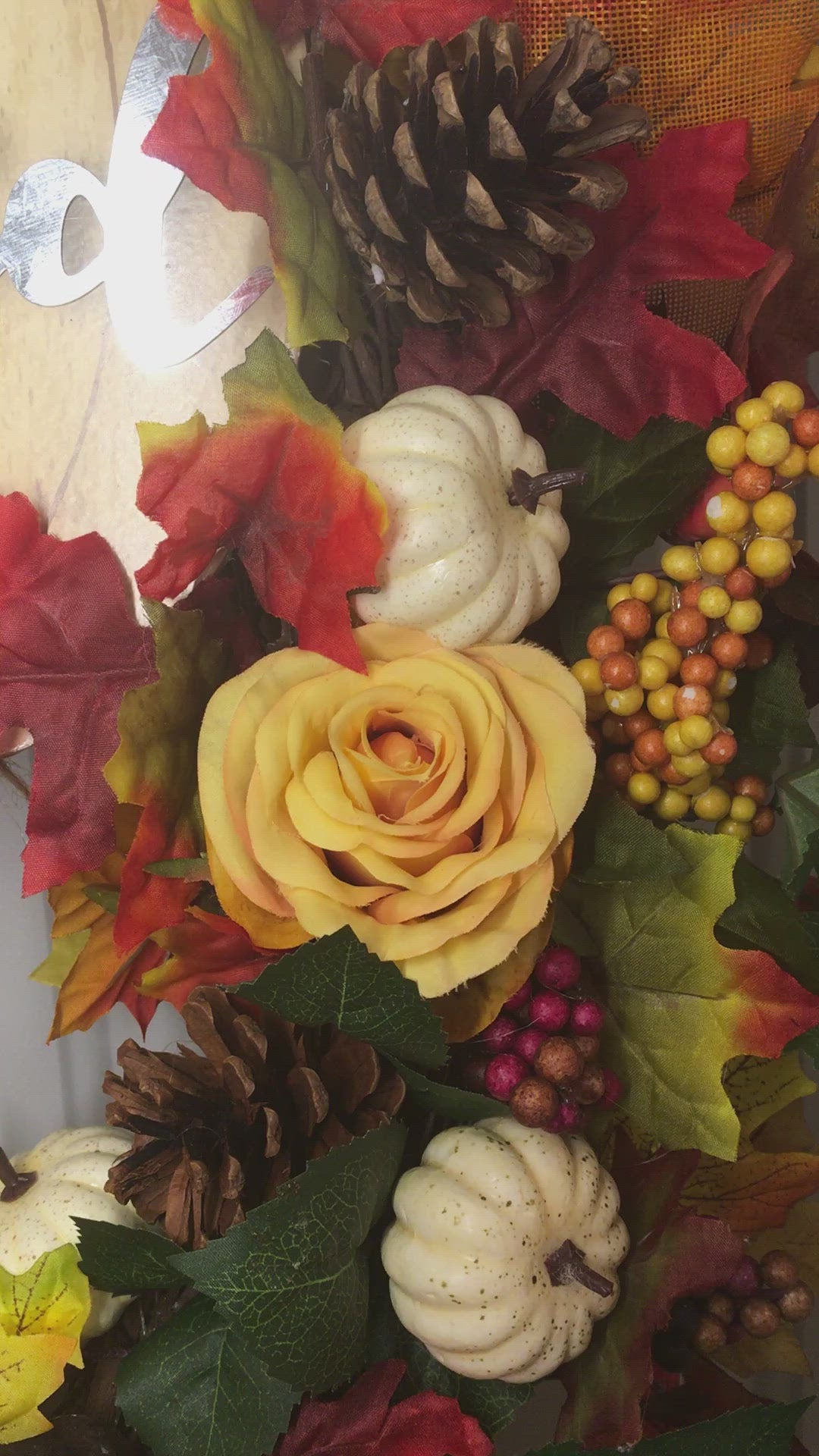 Autumn Pumpkin Fall Wreath 26"