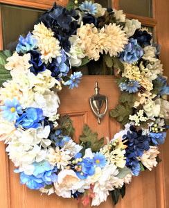 Blue Cloud Floating Wreath!  26"