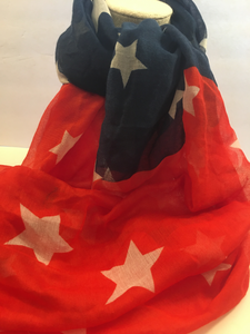 Scarf,Patriotic Festive Wrap Scarf, One Size Fits All, Red White and Blue Scarf