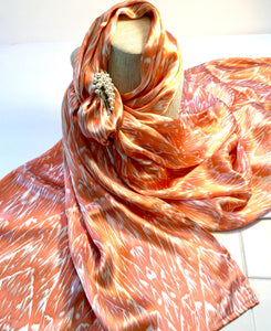Scarf, Silk Mulberry Char muse Scarf,  32 x 32  inches