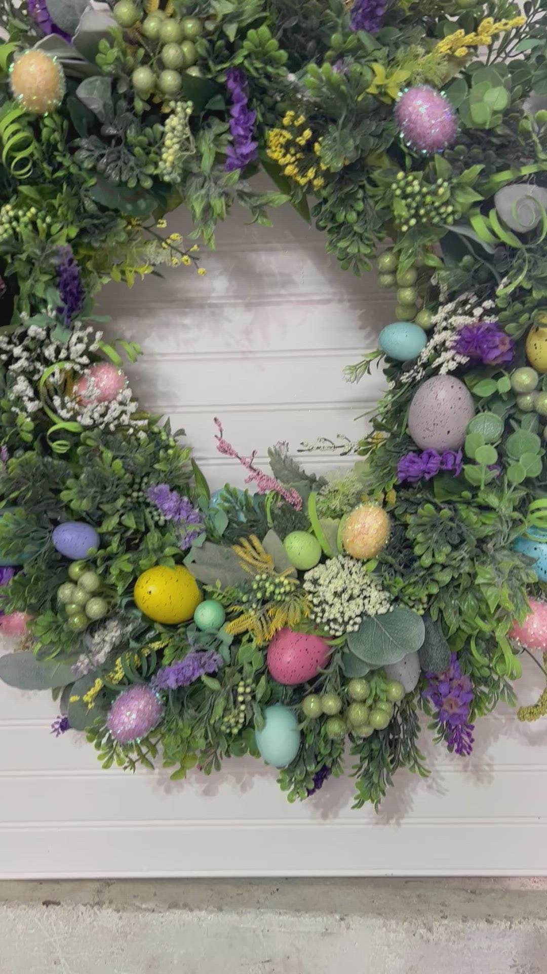 Spring-Summer Wreath -Easter Egg Wreath 25"
