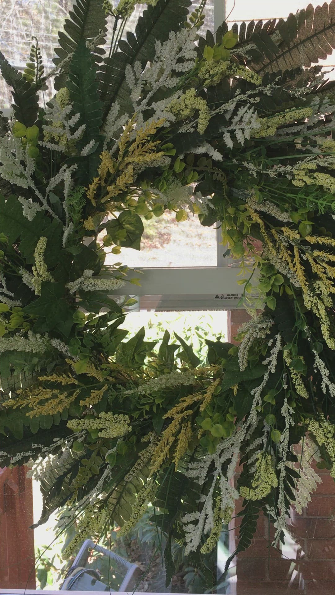 Spider Plant And Fern Wreath 33"H X 33" W