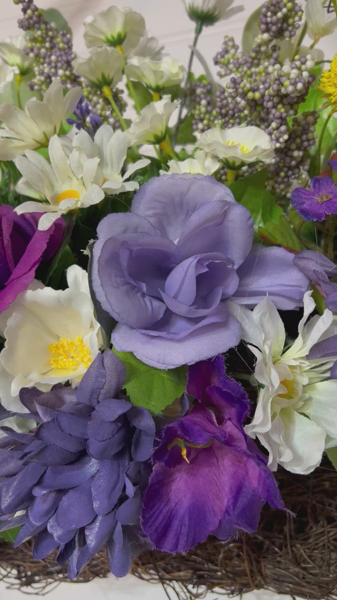 Spring bloom Basket Wreath 23" X 15"