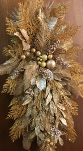 "Golden Whispers: 40"L x 20"W Shimmering Grapevine Swag