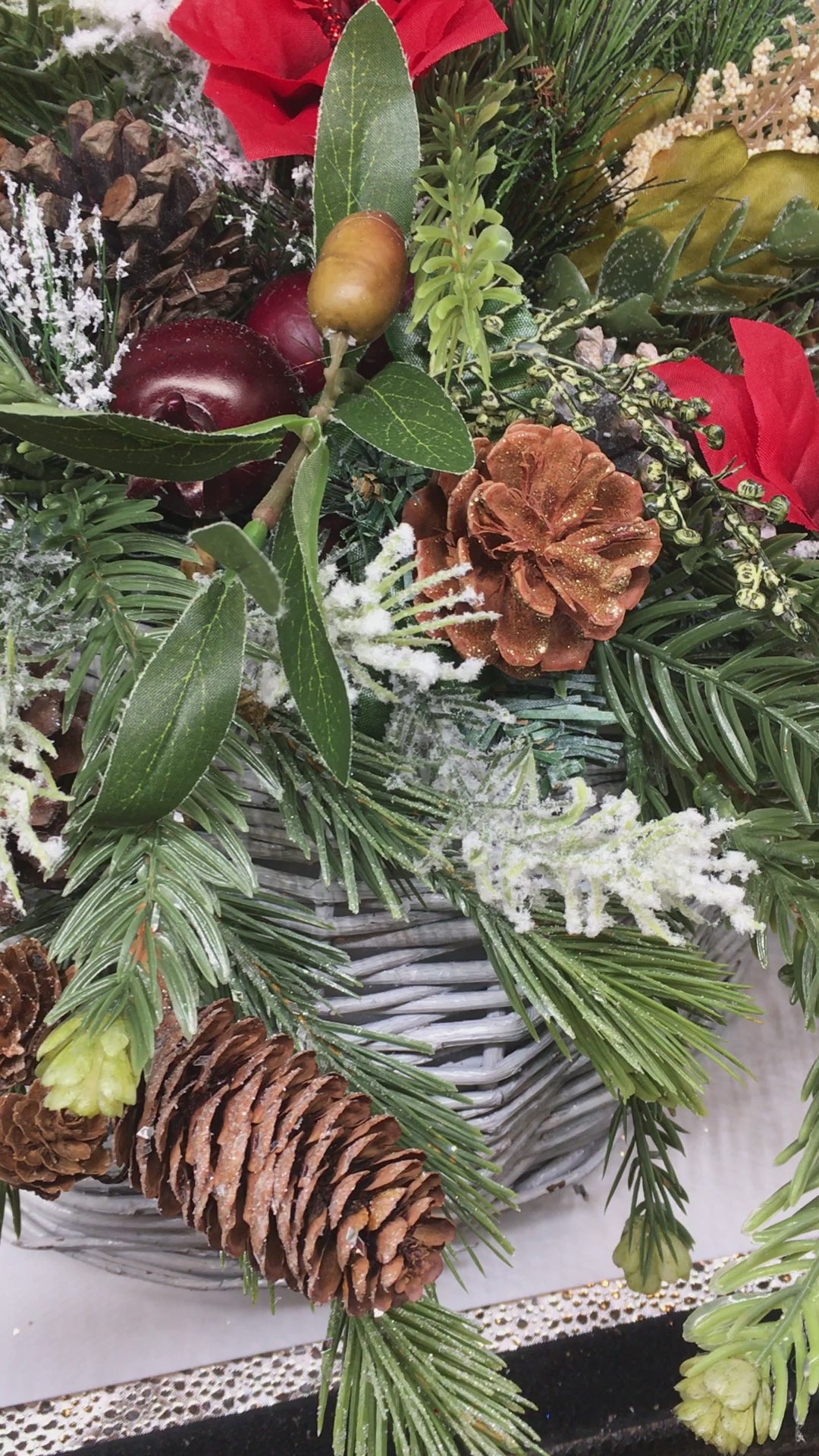 Winter Front Door Basket 15"