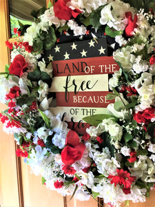 Patriotic Wreath - Veterans Day - Independence's Day 26"