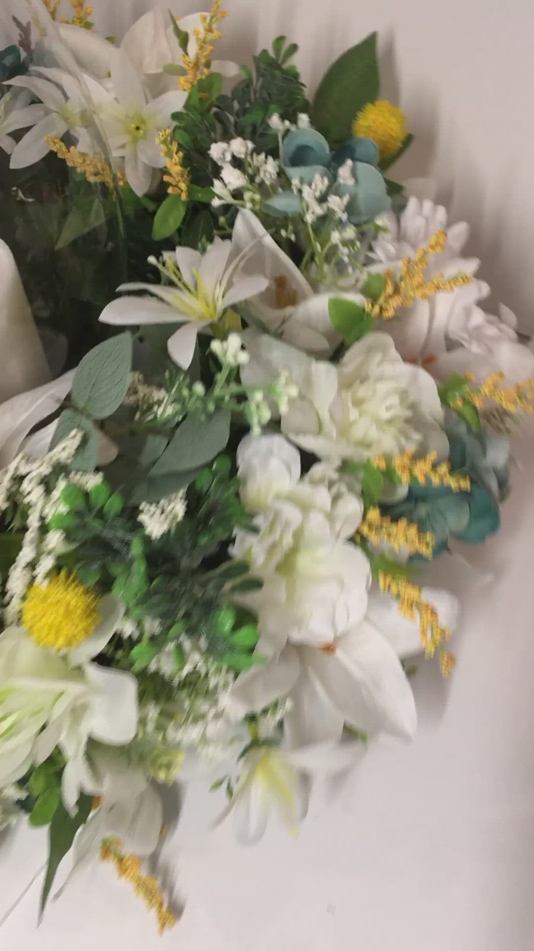 Spring Summer Everyday Flower Centerpiece, 18" Diameter X 9 " depth