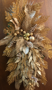 "Golden Whispers: 40"L x 20"W Shimmering Grapevine Swag