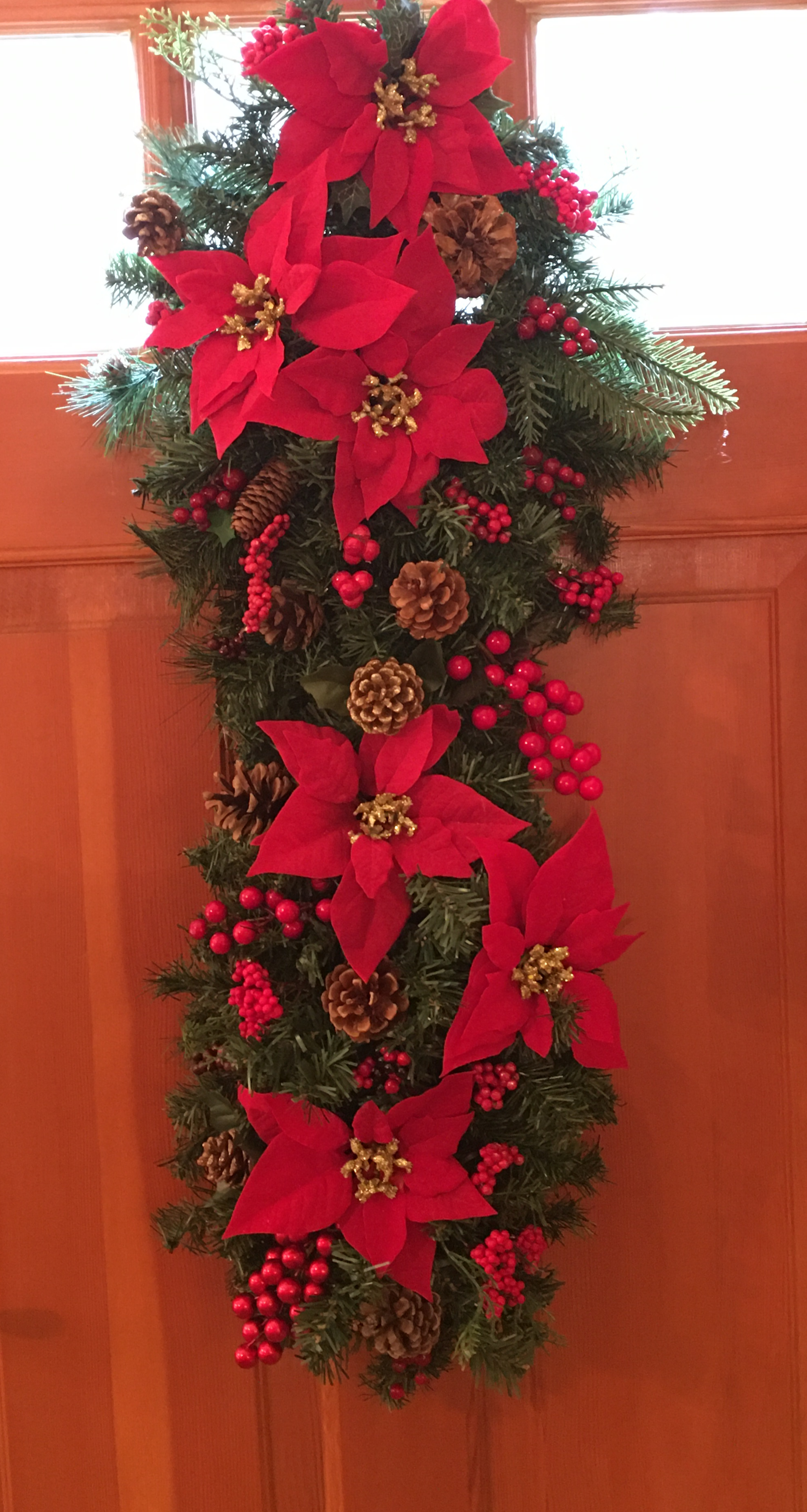 Red & Gold Berries Swag 30"x 15"