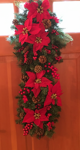 Red & Gold Berries Swag 30"x 15"