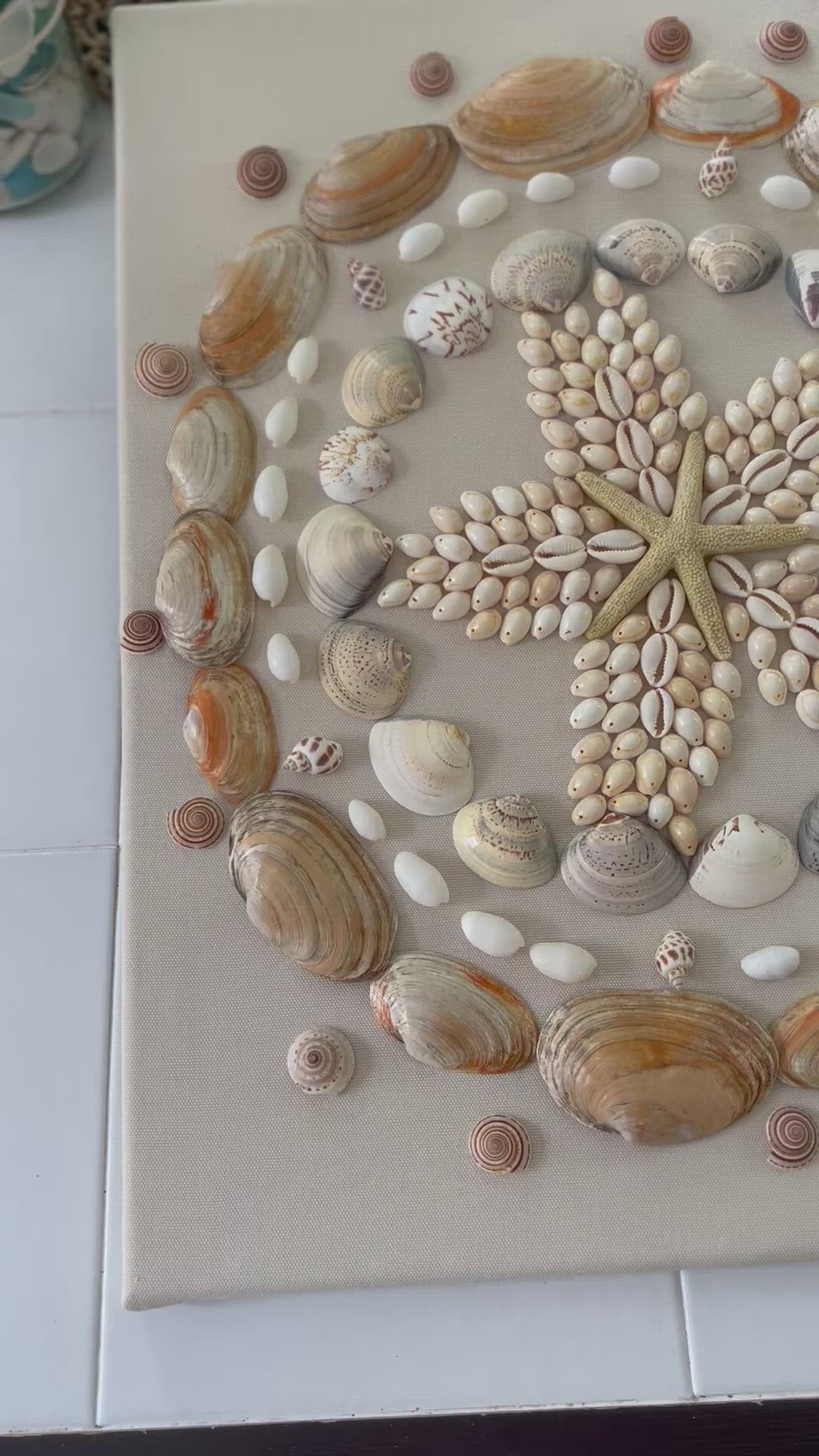Coastal Wall Art Décor/ Sea Shell Art 16X20 Linen Canvas