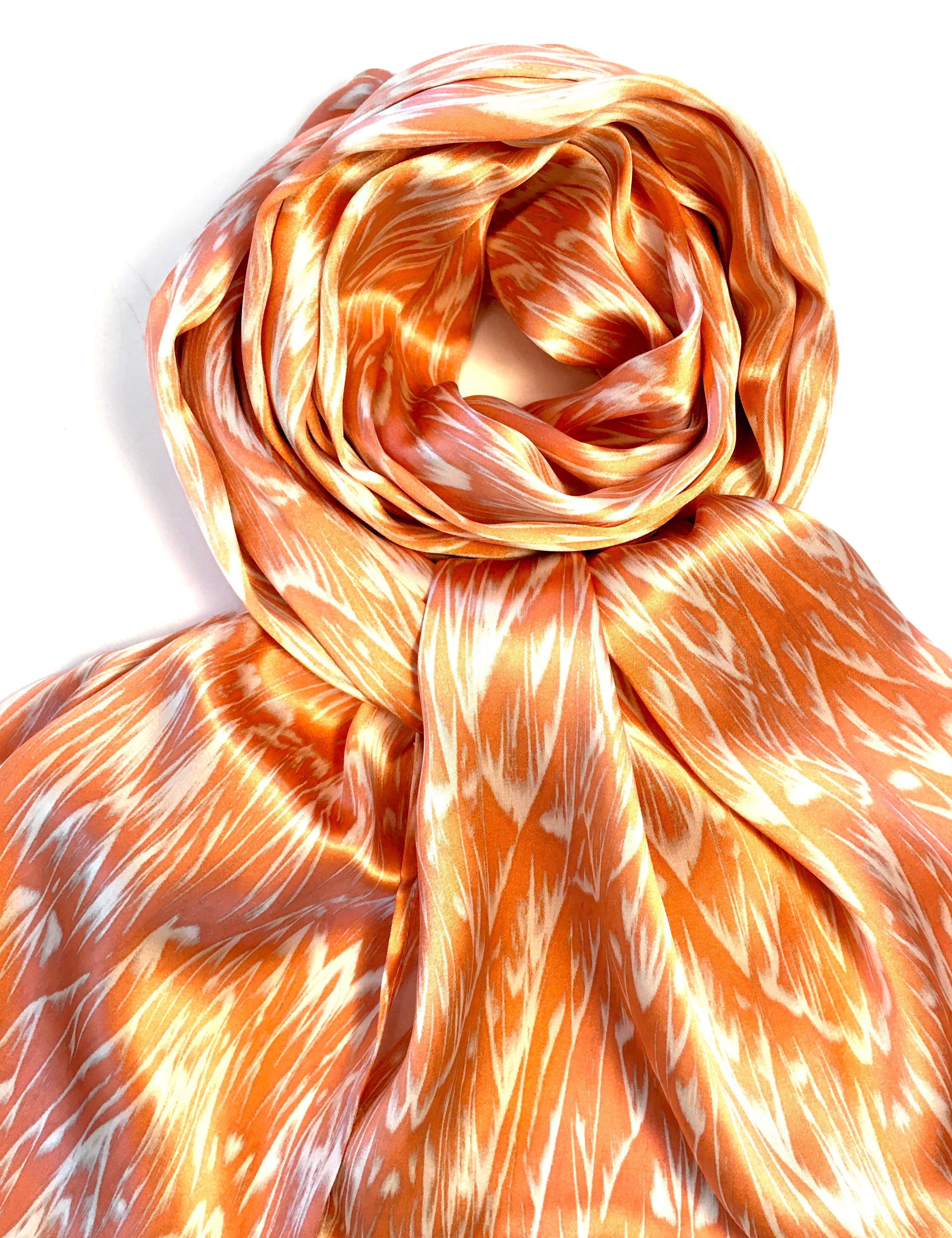 Scarf, Silk Mulberry Char muse Scarf,  32 x 32  inches