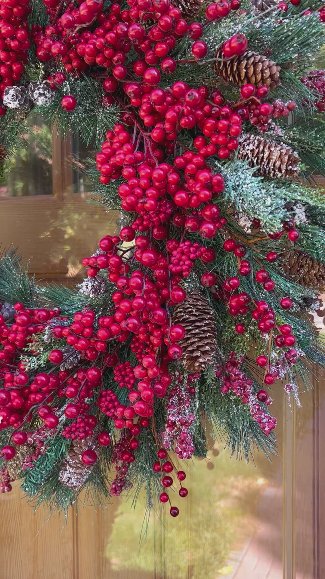 Winter Festive Berry Wreath-Christmas Season Wreath 28" diameter