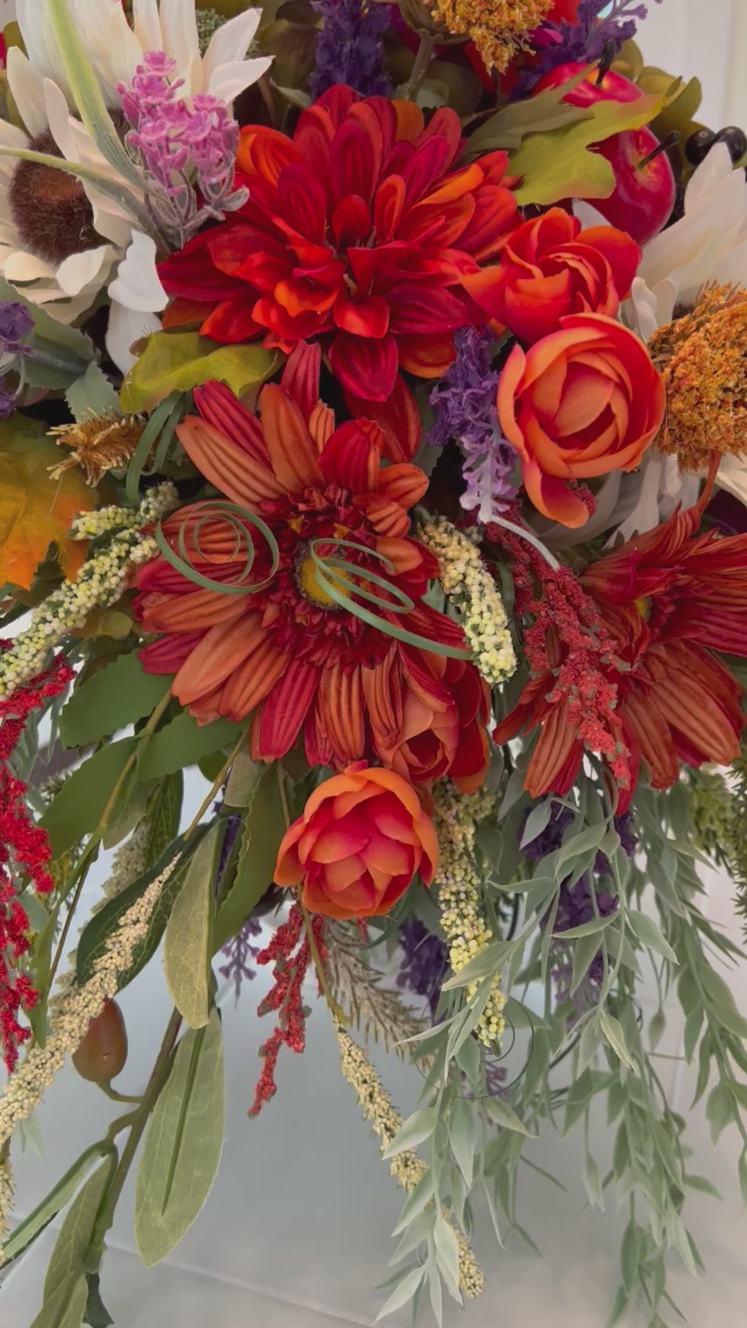 Fall-Elegant Faux Fall Floral Arrangement 25" High X 18" Wide X 18" deep