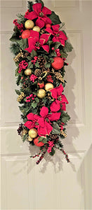 Red & Gold Berries Swag 30"x 15"