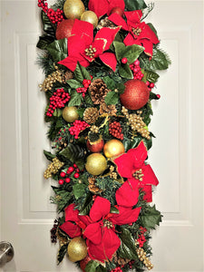 Red & Gold Berries Swag 30"x 15"