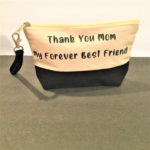 Thank you Mom Cosmetic bag 9 x 6"